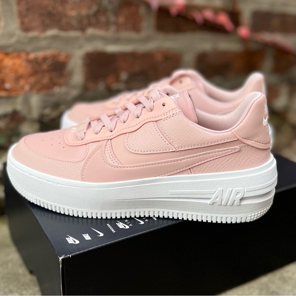 NEW Nike Air Force 1 PLT.AF.ORM Pink Oxford Womens Low Top Leather Shoes Sneaker - Picture 8 of 9